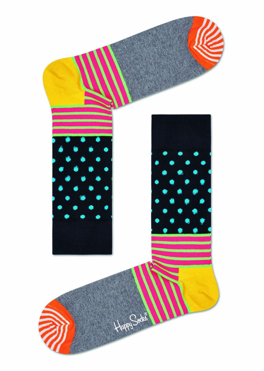 Носки унисекс Stripes And Dots Sock с точками и полосками.