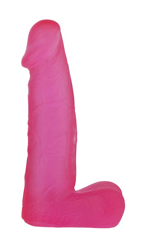 Розовый фаллоимитатор средних размеров XSKIN 6 PVC DONG. Упругий ствол с рельефом. Рабочая длина - 13 см.