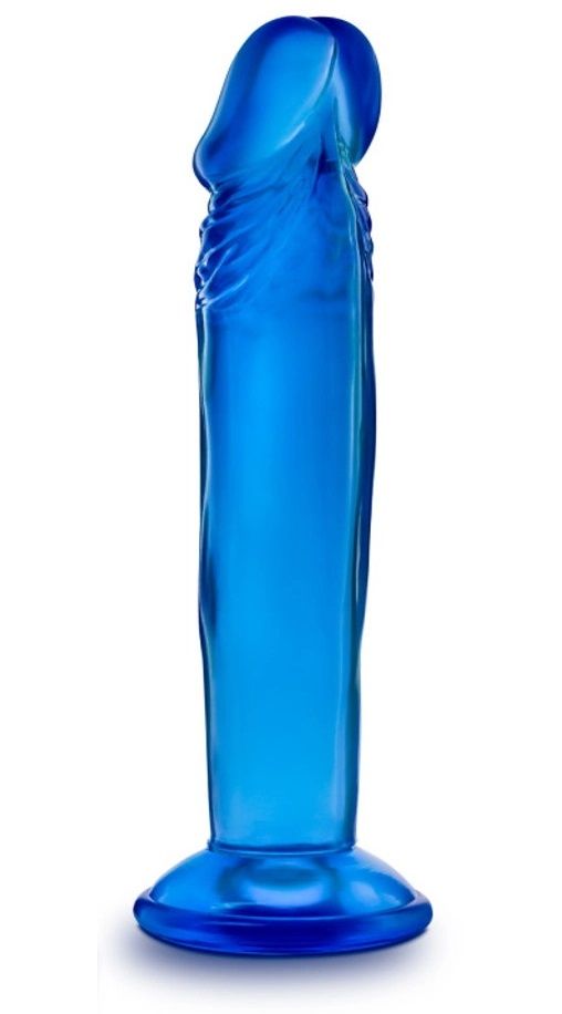 Синий анальный фаллоимитатор Sweet N Small 6 Inch Dildo With Suction Cup. В основании присоска для фиксации на плоскости. Рабочая длина - 15,2 см.
