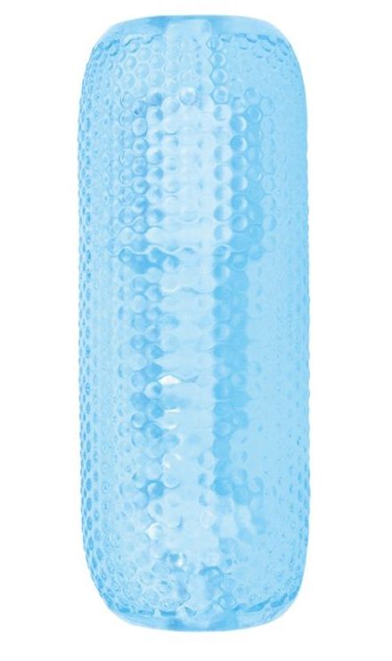 Голубой текстурированный мастурбатор с мягкими бороздками внутри для усиления оргазма.