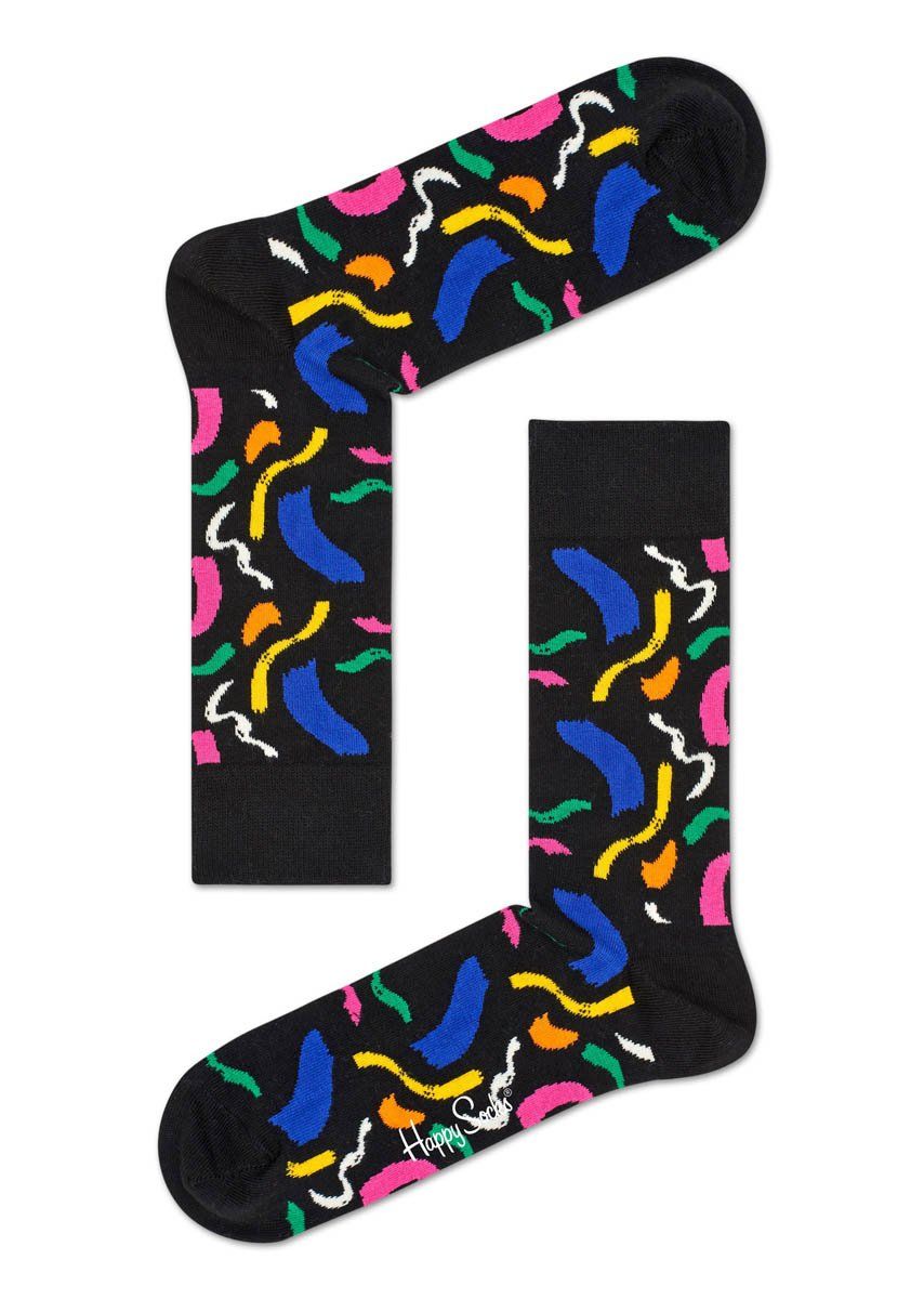 Черные носки Brush Stroke Socks с цветными мазками кисти.
