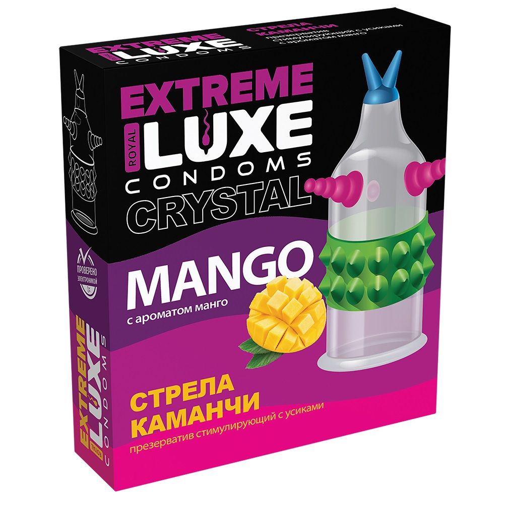 Стимулирующий презерватив с ароматом манго. Номинальная ширина - 52 мм.<br> Толщина стенки - 0,06 мм.