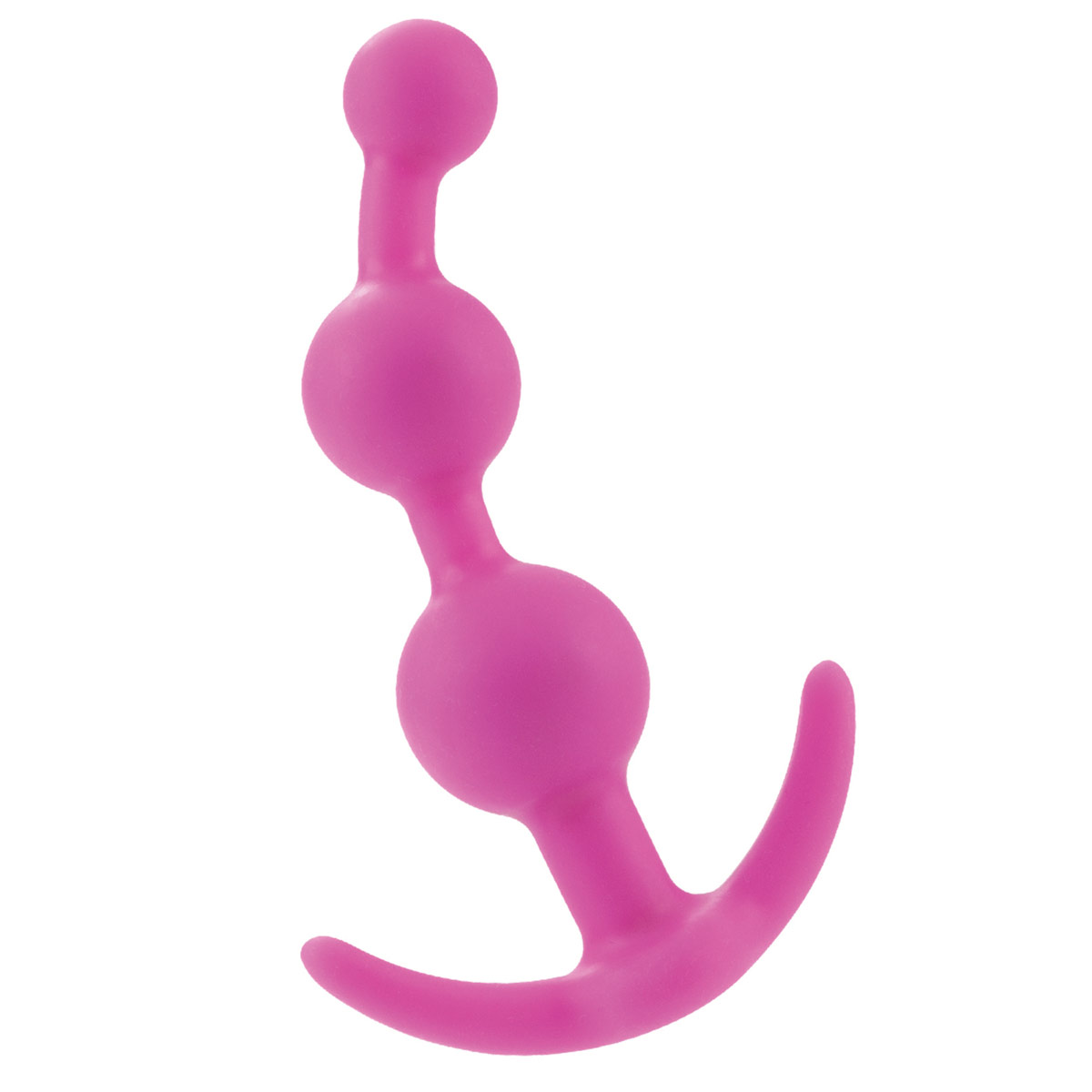 Анальная цепочка из бархатистого силикона розового цвета состоят из 3 шариков и ограничительного основания. Основание анатомически изогнуто, что позволяет носить цепочку внутри тела и использовать не только во время полового акта.