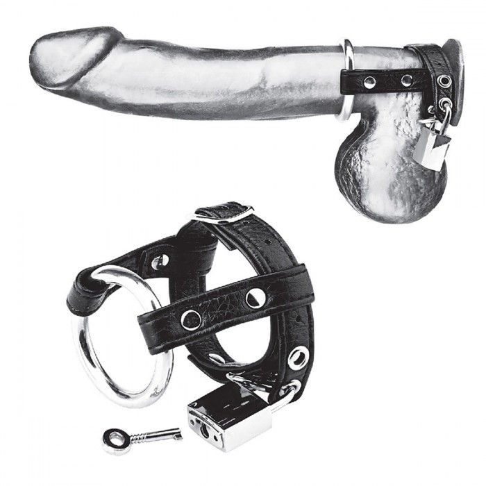 Утяжка на пенис на замочке Duo Cock And Ball Lock.