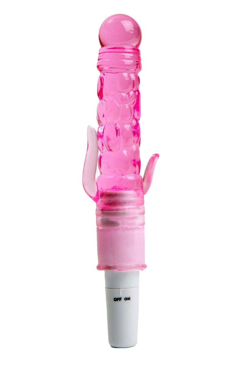Вибратор розового цвета с двумя небольшими отростками. Изготовлен из TPR. Ребристая поверхность и ярко выраженная головка добавляют еще больше удовольствия. Имеет 1 скорость вибрации, которая удобно и плавно регулируются на ручке.  Рабочая длина - 10 см.