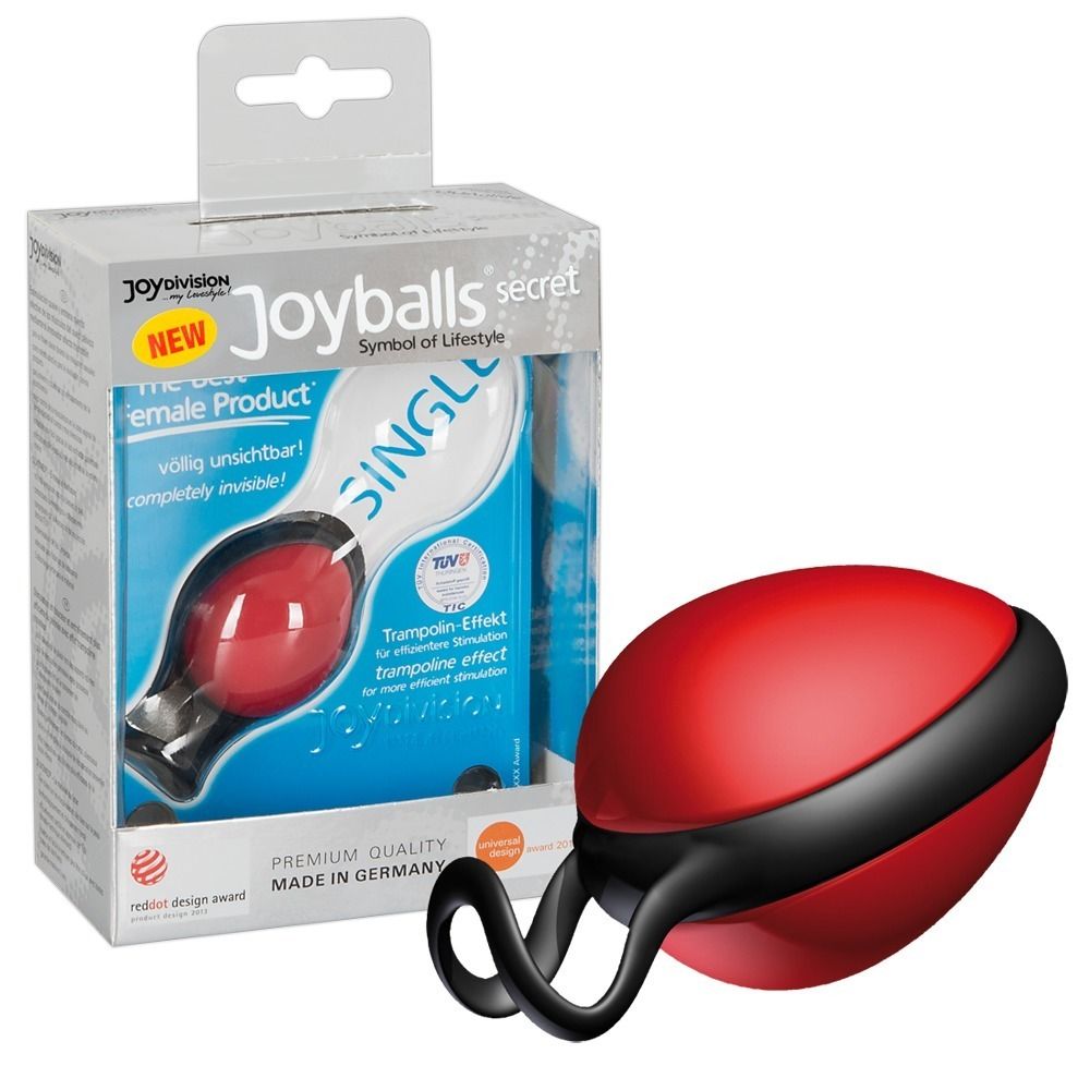 Красный вагинальный шарик со смещенным центром тяжести Joyballs Secret. Вес - 45 гр.
