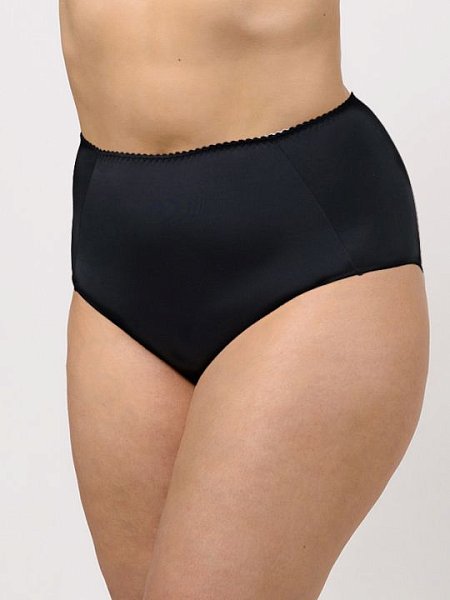 Трусы-слипы из полиамидного полотна с вставками из ажурного кружева. Оригинальный крой позволяет моделировать фигуру, поддерживая ягодицы и утягивая нижнюю область живота. Создают ощущение максимального комфорта и чувство защищённости. Модель обладает высокой посадкой. Подкладка хлопок 100%.