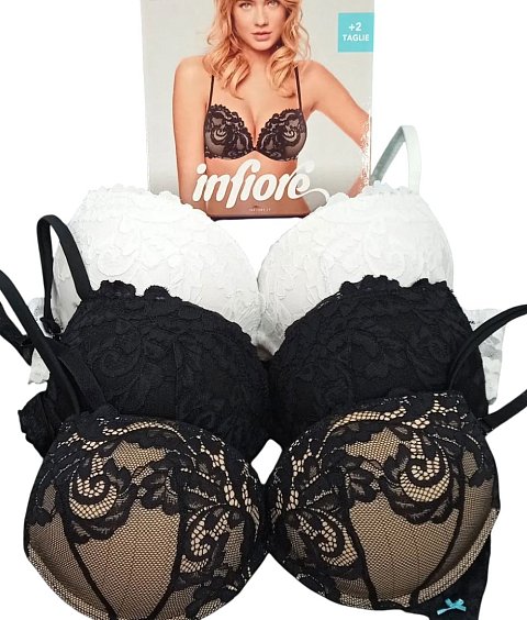 Бюстгальтер супер пуш-ап. Визуально добавляет 2 размера. Несъемные регулируемые бретели, передняя часть которых обтянута микрофиброй. Застежка в 2 ряда на 3 позиции. Выполнен из кружева и мягкой микрофибры.