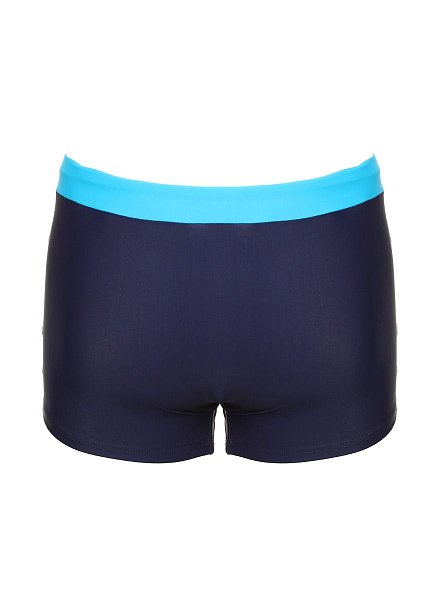 Мужские пляжные боксеры со средней линией талии. Пояс регулируется плетеным шнурком.