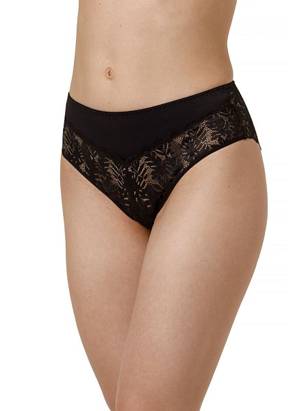 Трусы-слипы из полиамидного полотна с кружевом. Естественная комфортная посадка.  Задняя деталь из кружева.