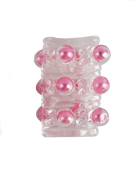 Сквозная насадка на пенис увеличит толщину полового члена мужчины и позволит его партнёрше испытать потрясающие эротические эмоции. Выпуклости с цветными шариками на поверхности изделия усилят возбуждение женщины. Интимный аксессуар изготовлен из эластичного материала. Хорошо мнётся и тянется. Подходит для пенисов разных размеров. Прост в применении и уходе. Внутренний диаметр - 2,5 см.