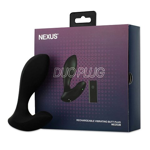 Nexus Duo Plug — это вибрирующая анальная втулка с гибкой погружной частью, созданная для тех, кто ищет новые уровни удовольствия. Изготовленная из высококачественного эластичного силикона, она доставляет мягкое и приятное ощущение при использовании. Мощный мотор обеспечивает 6 режимов вибрации, приключать которые вы сможете кнопкой на корпусе изделия или с помощью пульта дистанционного управления. Или передайте пульт партнеру, чтобы он контролировал ваши ощущения. Вибратор Nexus Duo Plug Medium не только предназначен для удовольствия, но и практичен и прост в использовании. Эта перезаряжаемая игрушка является водонепроницаемой и погружной, что делает её идеальной для игр в ванне или душе.  Рабочая длина - 9 см.