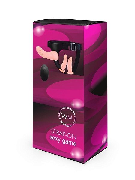 Оригинальная секс-игрушка внесёт разнообразие в интимную жизнь и подарит настоящую эротическую феерию обоим партнёрам. Режимы вибрации (10 на выбор) усилят возбуждение и доведут до пика наслаждения.<br><br>  В комплект входят:<br> - три съёмных реалистичных вибратора <br> - удобные трусики с эластичными ремнями <br> - три съёмных коннектора <br> - пульт дистанционного управления <br> - USB-провод.<br><br>  Для использования в качестве страпона вибраторы накручиваются на вставленные в отверстия трусиков коннекторы. При этом удовольствие получают оба партнёра. Также вибромассажёры могут использоваться в качестве самостоятельных секс-игрушек для всех видов интимной близости. Вибратор большего размера гнётся в разные стороны.<br><br>  Размер трусиков может регулироваться. Ремни хорошо тянутся, позволяя использовать изделие людям с разными параметрами тела. Длина большой насадки - 20 см, диаметр - 5 см.<br> Длина малых насадок - 12,5 см, диаметр - 3,5 см.