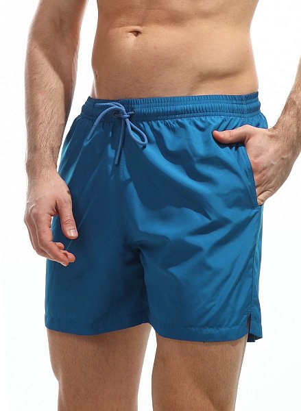 Мужские пляжные шорты из быстросохнущей ткани. Пояс на резинке, регулируется витым шнурком.