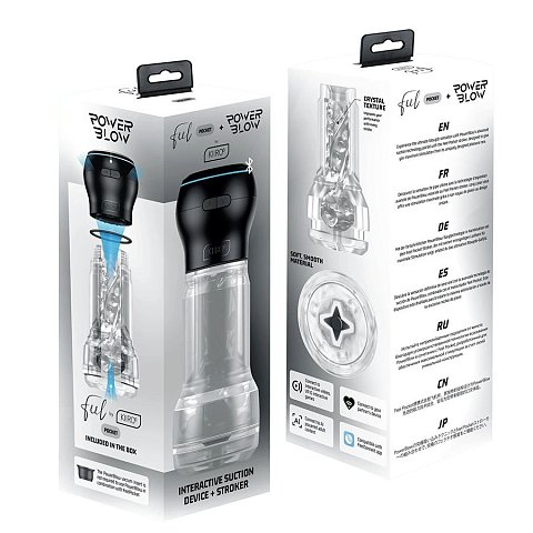 Динамичный дуэт интерактивного всасывающего устройства PowerBlow и мастурбатора Feel Pocket Stroker откроет новые горизонты удовольствия в ваших соло играх.Feel Pocket —мастурбатор, который создан специально для вашего комфорта, он подходит для людей с разными размерами. Pocket изготовлен из безопасных материалов, приятен на ощупь и компактен, что обеспечивает мобильность и дополнительно увеличивает мощность всасывания при использовании с PowerBlow.Устройство PowerBlow легко подключается к мастурбатору и превращает его в уникальный мощный вакуумный массажер, который открывает новые грани ощущений. С PowerBlow вы с можете регулировать интенсивность, а также подключаться по Bluetooth к смартфону через приложение FeelConnect, которое значительно расширит возможности вашего дивайса. Создавайте собственные шаблоны, играйте вместе с партнером, подключайтесь к прямым трансляциям для взрослых и даже к VR контенту. Размеры PowerBlow - 7,2 х 6 см.<br> Размеры мастурбатора - 16,4 х 5,8 см.