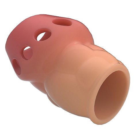 Насадка на пенис. Материал мягкий и эластичный, но достаточно прочный, чтобы оставаться на пенисе. Он подходит для любого обхвата, плотно прилегает к коже, задерживает кровь и помогает достичь более длительной и сильной эрекции. Он также подходит для постепенной тренировки потенции и продления приятного времени за счет уменьшения стимуляции чувствительных участков головки, задерживая эякуляцию.