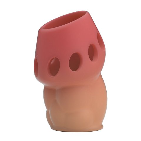 Насадка на пенис. Материал мягкий и эластичный, но достаточно прочный, чтобы оставаться на пенисе. Он подходит для любого обхвата, плотно прилегает к коже, задерживает кровь и помогает достичь более длительной и сильной эрекции. Он также подходит для постепенной тренировки потенции и продления приятного времени за счет уменьшения стимуляции чувствительных участков головки, задерживая эякуляцию.