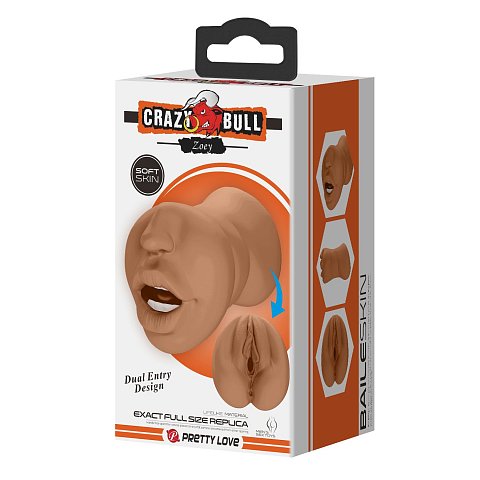 Двусторонний мастурбатор Zoey - ротик и вагина. Удивительная реалистичность как материала, так и исполнения.