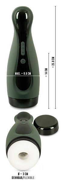 Мастурбатор с 2 функциями от Rebel, сочетающий всасывание и вибрацию. 6 режимов вибрации и 3 режима всасывания обеспечивают приятное разнообразие и могут управляться отдельно нажатием кнопки прямо на игрушке. Внутренняя вставка оснащена бесчисленными мягкими массажными точками и бороздками и может быть снята для легкой очистки. Перезаряжаемый - USB-кабель для зарядки входит в комплект.