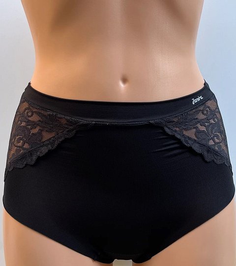 Трусики-слипы с высокой талией из мягкой микрофибры и вставок из объемного кружева. Линия открытия ножки выполнена по бесшовной технологии.