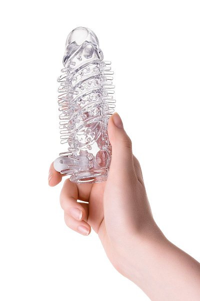 Теперь вы будете в себе уверены и почувствуете себя мужчиной, которым всегда хотели быть и удовлетворить своего партнера! Гарантированное и мгновенное увеличение пениса   без операций и таблеток! Больше удовольствия для вашего партнера и для вас. Превосходный, безопасный материал. Вибропуля в основании насадки обеспечивает дополнительную стимуляцию. Подходит для всех! Эластичная насадка отлично растягивается.