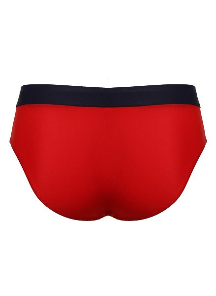 Мужские пляжные плавки. Пояс регулируется плетеным шнурком.