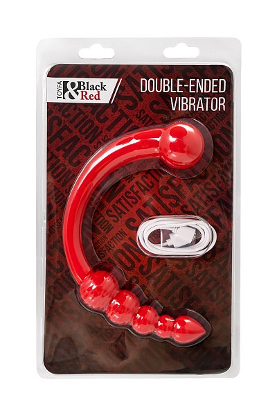 Если вы хотите привнести в свою интимную жизнь больше разнообразия, двусторонний вибратор из серии Black&Red станет вашим незаменимым спутником. Этот стильный и мощный аксессуар ярко красного цвета, оснащенный двумя моторами, идеально подходит для экспериментов как в соло-играх, так и в паре. Уникальная конструкция позволяет использовать его для различных видов стимуляции: вагинальной и анальной, а также для воздействия на точку G или точку Р. <br><br>  Гладкий ствол с широкой головкой (диаметр 4 см) — идеально подходит для глубокого и чувственного проникновения, даря насыщенные вибрации. Анальная цепочка из 4 шариков с ребристой поверхностью (диаметр от 2,3 до 3,5 см) — создаёт волнующую стимуляцию чувствительных зон, постепенно увеличивая интенсивность ощущений. Заканчивается каплевидным наконечником для более легкого введения.<br><br>  Оба конца этого вибратора оборудованы мощными моторами, которые предлагают 10 режимов вибрации, позволяя выбрать оптимальный уровень наслаждения для каждого момента. Водонепроницаемость по стандарту IPX6 даёт возможность использовать его даже в воде, превращая каждое мгновение в настоящую феерию удовольствия. Заряжается с помощью магнитного порта USB-кабеля. <br><br>  Включается и управляется двумя кнопками. Первая кнопка – включение. Вторая кнопка переключает режимы вибрации. Изготовленный из высококачественного силикона с нежным silk-покрытием и дополненный стильной хромированной вставкой, вибратор Black&Red не только безопасен и приятен на ощупь, но и радует своим элегантным внешним видом. Откройте мир новых ощущений с двусторонним вибратором Black&Red.