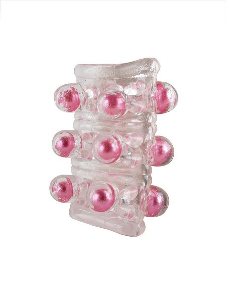 Сквозная насадка на пенис увеличит толщину полового члена мужчины и позволит его партнёрше испытать потрясающие эротические эмоции. Выпуклости с цветными шариками на поверхности изделия усилят возбуждение женщины. Интимный аксессуар изготовлен из эластичного материала. Хорошо мнётся и тянется. Подходит для пенисов разных размеров. Прост в применении и уходе. Внутренний диаметр - 2,5 см.