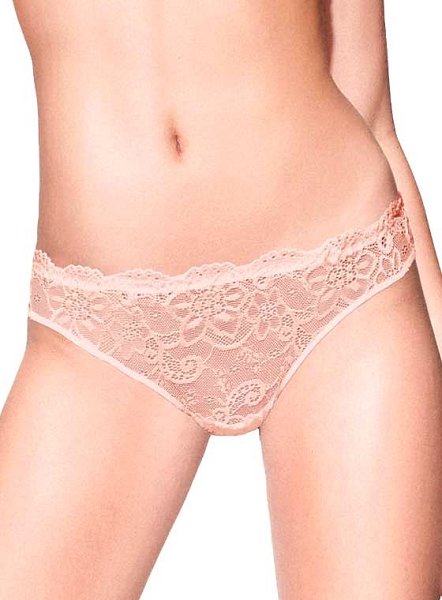 Трусики-слип со средней линией талии. Выполнены из кружева.