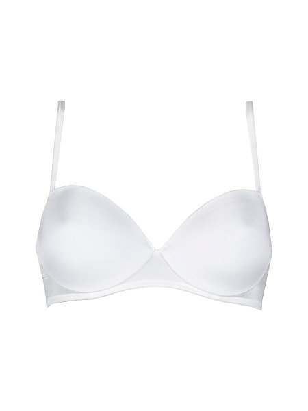 Бюстгальтер-балконет с формованной чашкой. Несъемные бретели, застежка в два крючка на четыре позиции. Выполнен из микрофибры. Коллекция Micronovecento. Подкладка 100% полиэстер.
