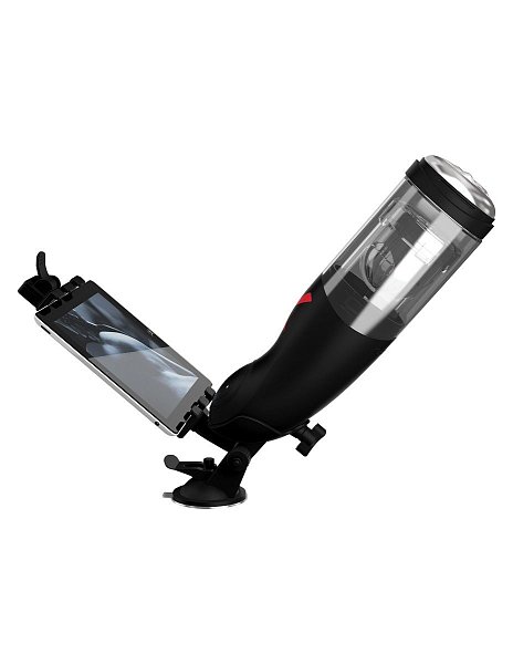 Внутри пластикового корпуса насадка из прозрачного эластомера, двигающаяся с 5-ю скоростями в 10-ти режимах ротации, вибрации, пульсации и эскалации. Испытайте новые и фантастические ощущения с данным новейшим автоматическим перезаряжаемым мастурбатором от американского бренда PipeDream с функцией ротации. <br><br>  Три сменные насадки: тугая киска, узкая попка и упругие губы. Все это дополняется LED подсветкой, присоской-креплением и держателем для планшета. Просто добавьте немного смазки и наслаждайтесь.<br><br>  • Пожалуйста заряжайте мастурбатор не менее двух часов.<br> • При применении мастурбатора с присоской-креплением - закрепите присоску на поверхности, поверните рычаг в положение LOCK. После применения мастурбатора поверните рычаг в положение OPEN и открепите мастурбатор от поверхности. Во избежании поломки, никогда не пытайтесь отсоединить присоску от поверхности не переключив рычаг в положение OPEN.<br> • Для включения и выключения мастурбатора нажмите кнопку питания на колбе.<br> • Для смены режимов нажимайте на кнопки со стрелками.<br> • Для увеличения или уменьшения интенсивности нажимайте на кнопки + и -.<br> • После применения обязательно промывайте насадку теплой водой с мылом или особыми средствами для очистки интимных игрушек.<br> • Не допускайте попадания влаги внутрь управляющего блока на верхней части колбы.   Время зарядки - 2 часа.<br> Время работы - 1,5 часа.