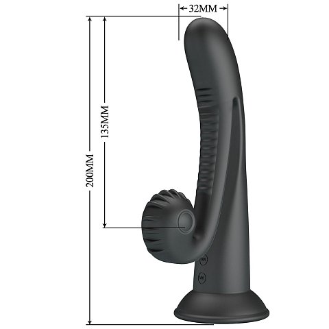 Оригинальный вибратор на присоске с закрученным клиторальным отростком. Изготовлен из ультрасовременного силикона, за счёт необычной формы может доставить ранее неизведанные оттенки наслаждения. 10 режимов вибрации. Рабочая длина - 13,5 см.