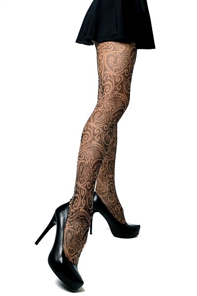 Оригинальные колготки с ажурным принтом. Принт не стирается, не выгорает со временем. Можно стирать в стиральной машине. Крепкие, подойдут на рост от 145 до 180 см. Плотность - 40 ден.