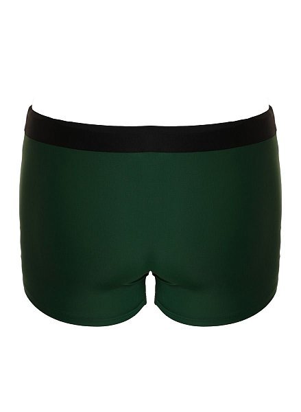 Мужские пляжные боксеры со средней линией талии. Пояс регулируется плетеным шнурком.