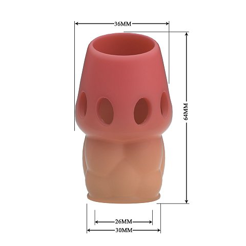 Насадка на пенис. Материал мягкий и эластичный, но достаточно прочный, чтобы оставаться на пенисе. Он подходит для любого обхвата, плотно прилегает к коже, задерживает кровь и помогает достичь более длительной и сильной эрекции. Он также подходит для постепенной тренировки потенции и продления приятного времени за счет уменьшения стимуляции чувствительных участков головки, задерживая эякуляцию.